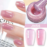 Hivava  -  Jelly Nude Gel Nail Polish 10ml Light Pink Peach Translucent Color UV Light Cure Gel Varnish Nail Art DIY at Home