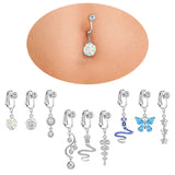 Hivava  1PC Fake Piercing Belly Button Rings Fake Belly Rings Butterfly Clip On Umbilical Navel Piercing Cartilage Earrings Body Jewelry