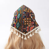 Hivava   -  Bohemia Headband Hairbands Turban Hair Scraf Summer Printing Fringe Triangle Bandana Women Fashion Hair Accessories