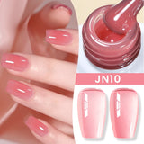 Hivava  -  Jelly Nude Gel Nail Polish 10ml Light Pink Peach Translucent Color UV Light Cure Gel Varnish Nail Art DIY at Home