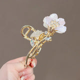 Hivava  - jewelry Elegant Ginkgo biloba Hairpin For Women exquisite Metal flowers Hair Clips Fashion Sweet Ponytail Claw Clip ACCESSORI FOR GIRL