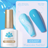 Hivava  -  10ml Watercolor Nail Gel Clear Transparent Gradient Flower Effect Semi Permanent Soak Off UV LED Gel Nail Polish