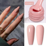 Hivava  -  Jelly Nude Gel Nail Polish 10ml Light Pink Peach Translucent Color UV Light Cure Gel Varnish Nail Art DIY at Home