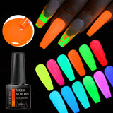 Hivava  -  7ml Fluorescent Glow In Dark Gel Nail Polish  Neon Luminous Gel Vernis Semi Permanent Nail Art UV LED Varnish Design