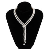 Hivava Trend Elegant Jewelry Wedding Big Pearl Crystal Pendant Necklace For Women Fashion White Imitation Pearl Choker Necklace N0379