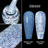 Hivava  -  Reflective Glitter Gel Pink Sparkling Sequins Gel Nail Polish Soak Off UV Nail Gel Semi-permanent Nail Art Decoration