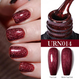 Hivava  -  7.5ml Red Glitter Nail Gel Polish Summer Laser Silver Sequins Manicure Semi Permanent Soak Off Nail Art Gel Varnish