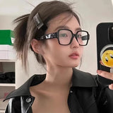 Hivava  Korea Retro Thick Glasses Frame Women Lovely INS No Makeup Plain Glasses Men Eyewear Cute Decorative Computer Glasses