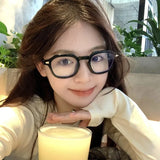 Hivava  Korea Retro Round Glasses Frame Women Lovely INS No Makeup Plain Glasses Men Eyewear Cute Decorative Computer Glasses