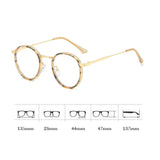 Hivava  Korean Small Frame Anti-blue Round Glasses Women Lovely Plain Glasses Men Eyewear Cute Decorative Computer Glasses