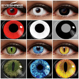 Hivava  1Pair Colored Contact Lenses For Eyes Cosplay Lenses Blue Contact Lenses White Cosmetic Pupils Eye Color Lens Yearly