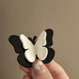 Hivava  -  New Korean Simple Retro Black And White Stereo Acrylic Butterfly Hair Clip Claw Hair Accessories For Woman Girls