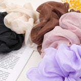 Hivava Women Organza Scrunchie Elastic Hair Band Ties Rope Multicolor Hairbands Bow Headband Ponytail Holder Hair Accessories Headwear