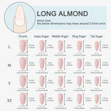 Hivava 10Pcs Handmade Glossy Long Almond Press On Nail Pinkish False Nail With Rhinestone Reusable Fake Nail For Women Girls Decoration