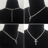 Hivava  -  Fashion Crystals for Cross Pendant Necklace Simple Crystals for Cross Pendant with Rhinstone Chain Jewelry Gift for Men