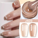 Hivava  -  Jelly Nude Gel Nail Polish 10ml Light Pink Peach Translucent Color UV Light Cure Gel Varnish Nail Art DIY at Home