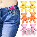 Hivava  Cute Bear Metal Buttons Detachable Snap Fastener Pants Pin for Jeans Retractable Button Sewing-Free Buckles Fit Reduce Waist