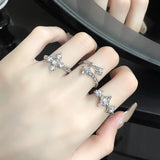 Hivava  -  Irregular Cross Star Opal Rings Y2K Natural Stone Star Ring for Women Men Couple Rings Moonstone Zircon Ring Unisex Jewelry