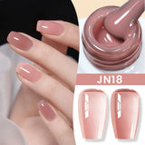 Hivava  -  Jelly Nude Gel Nail Polish 10ml Light Pink Peach Translucent Color UV Light Cure Gel Varnish Nail Art DIY at Home