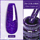 Hivava  -  Reflective Glitter Gel Pink Sparkling Sequins Gel Nail Polish Soak Off UV Nail Gel Semi-permanent Nail Art Decoration