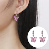 Hivava  -  9 Pcs Cute Butterfly Heart Drop Earrings Set Fashion Gold Silver Color Girls Geometric Metal Acrylic Earrings Jewelry Gifts