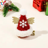 Hivava  -  Christmas Deer Hairpin Girls Women Fashion Anlter Bow Hair Clip Red Cute Elk Hairpins Side Clip Plush Snowflake Hair Accessories