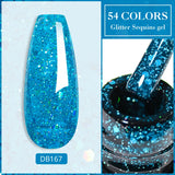 Hivava  -  7ml Sparkling Glitter Gel Nail Polish Shining Sequins Colors Long Lasting For Manicure Soak Off Nail Art Gel Varnishes