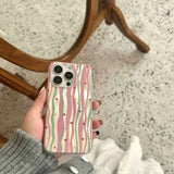 Hivava  Dopamine Colorful Stripe Sand Shiny Coque For Iphone 13Pro 15Pro 13 12 14 15 Pro Max 13Pro 15ProMax Ins Love Stars Phone Case