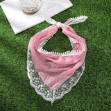 Hivava  -  Lace Triangle Scarf Pink Turban Bandage Bandana Headbands Women Retro Party Travel Hair Accessories Headwear Fashion Headwarps