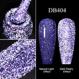 Hivava  -  Reflective Glitter Gel Pink Sparkling Sequins Gel Nail Polish Soak Off UV Nail Gel Semi-permanent Nail Art Decoration