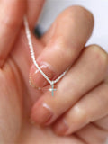 Hivava  -  1 PCs Simple Ins Cauliflower Chain Sparkling Cross Collarbone Chain Full Star Collar Choker Necklace