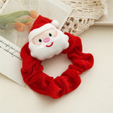 Hivava  -  Girls Christmas Flannel Ponytail Holder Hair Ties Santa Claus Elk Velvet Hair Rope Creative Kids Scrunchies Hair Accessories