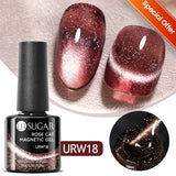 Hivava  -  7ml Silver Glitter Cat Magnetic Rubber Base Gel Semi Permanent Soak Off UV LED UV Nail Art Varnish Construction Gel