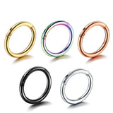 Surgical Titanium Hinged Segment Nose Ring Open Small Septum Piercing Nose Earrings Women Men Ear Nose Piercing Body Jewelry