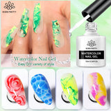 Hivava  -  10ml Watercolor Nail Gel Clear Transparent Gradient Flower Effect Semi Permanent Soak Off UV LED Gel Nail Polish