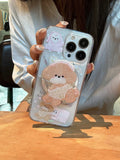 Hivava  Transparent Magnetic Phone Case For Iphone 15 Pro Max 15ProMax 13 14Pro 13ProMax 13Pro 12 14 Stand Holder Cute Puppy Ins Cover