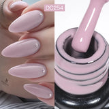 Hivava  -  7ml Nude Rubber Base Gel Nail Polish Purple Pink White Color Glitter Semi Permanent Soak Off UV LED Nails Gel Varnish