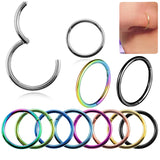 Surgical Titanium Hinged Segment Nose Ring Open Small Septum Piercing Nose Earrings Women Men Ear Nose Piercing Body Jewelry