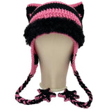 Hivava  -  jewelry Kitten Ear Crocheted Hat Headgear for Outdoors Striped Skiing Hat Cartoon