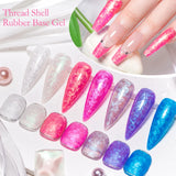 Hivava  -  7ml Thread Shell Rubber Base Gel Nail Polish 2 In 1 Aurora Pearly Shells UV LED Nail Art Gel Varnish For Nails