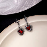 Hivava  -  Y2K Gothic Liquid Heart Cross Star Pendant Earrings Red Zircon Love Dangle Earring Goth Irregular New Aesthetic Tassel Earrings