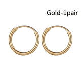 Hivava  -  Punk Non Piercing Chunky Circle Clip Earring for Women Gold Color Round Thread Texture Ear Cuff Thick Earclips Jewelry Gifts