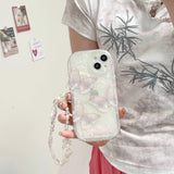 Hivava  Fantasy Shell Partern Painting Butterfly Funda For Iphone 15ProMax 15Pro 11 12 13 14 Pro Max 14Pro 15 3D Flower Chain Phone Case