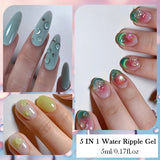 Hivava  -  5 IN 1 Clear Water Ripple Gel Polish 5ml No-wipe Top Coat Reinforcement Adhesive Nail-Shape Wave Gel Nail Polish