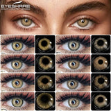 Hivava  1Pair Natural Color Contact Lenses for Eyes Cosmetic Colored Lenses Brown Contact Lenses Yearly Beauty Color Lens Eyes