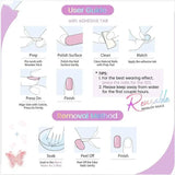 Hivava 24PCS Pink False Nails Bowknot Diamond Pearl 3D Design Press on Nail Tips with Harmless Smooth Edge Nails Woman DIY Fake Nails