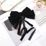 Hivava   -  Bow Velvet Barrettes Women Temperament Ponytail Hairpin Hair Clip Girls Black Red Ribbon Hair Clip Fashion Hair Accessories