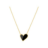 Hivava Do Not Fade White Black Shell Heart Stainless Steel Pendant Necklace for Women Luxury Korean Fashion Aesthetic Chains Necklaces