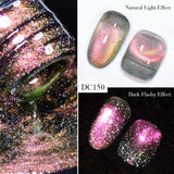 Hivava  -  7ml Cat Magnetic Gel Nail Polish Semi Permanent Dynamic Glitter Reflective Nail Gel Soak Off UV Gel Nail Art Varnish