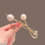 Hivava  -  New Simplicity Metal Pearl Hair Clips Hairpins Frog Buckle Ponytail Clip Elegant lady's hair clip summer accessories